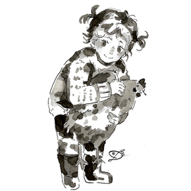 Девочка и курица