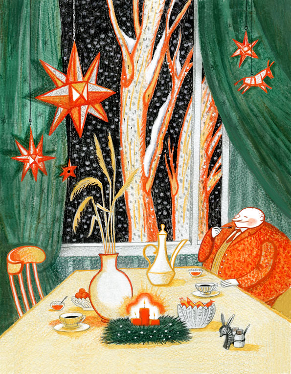 Иллюстрация к сказке Анны Никольской "Человек-Мандарин"