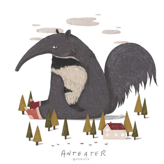 ANTEATER алфавит животных. муравьед