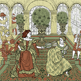 Иллюстрация к пьесе У. Шекспира "Укрощение строптивой"