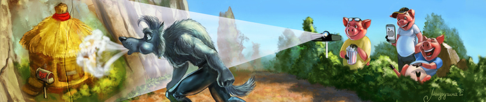 3 поросенка и проектор