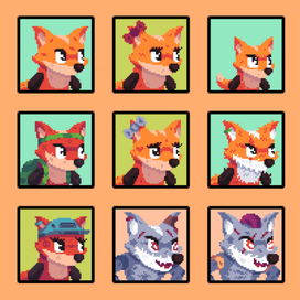 Иконки персонажей для диалогов в игре Foxyland2