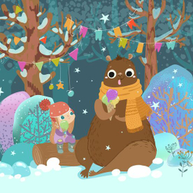 Мишка и девочка