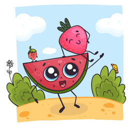 Арбуз с клубничками 