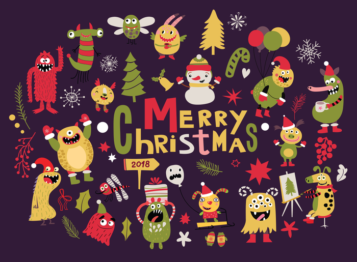 Crazy christmas monsters. Сумасшедшие Рождественские монстры