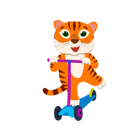 Тигренок на самокате