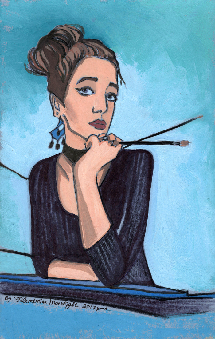 Автопортрет с кисточками.