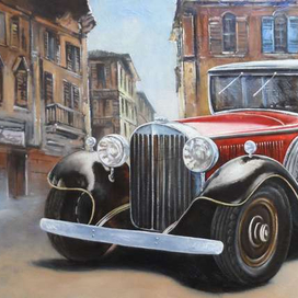 Ретро авто в старом городе