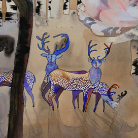 Дивный лес (40х60см), фрагмент