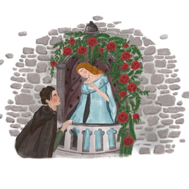 Ромео и Джульетта. Иллюстрация для книги.
