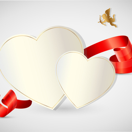 Valentine's day abstract background with cut paper heart