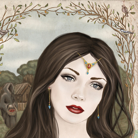 Белоснежка с яблоком