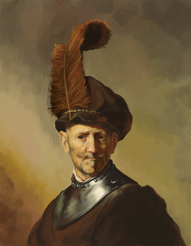 An Old Man in a Military Costume