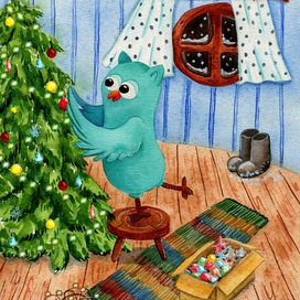 Сова готовится к новому году