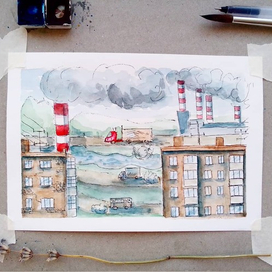 Городской пейзаж. Скетч