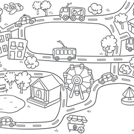 Раскраска город