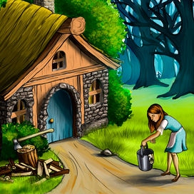 Серия иллюстраций к сказке "Гензель и Гретель"