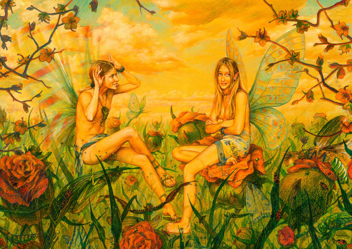 графическая серия «Знаки зодиака.Близнецы».бумага, акварель, карандаш. 45х65 см