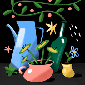 Графика натюрморт