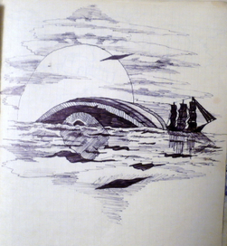 рисунок из тетради. Море.