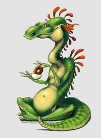 Дракон с чаем (цвет)