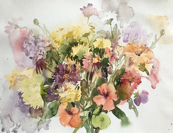 Букет с настурциями 