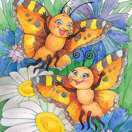 Разноцветные приключения. Превращение в бабочек.