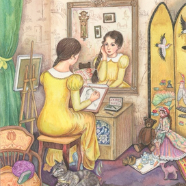 Иллюстрация для книги «Удивительные девочки России» Серебрякова