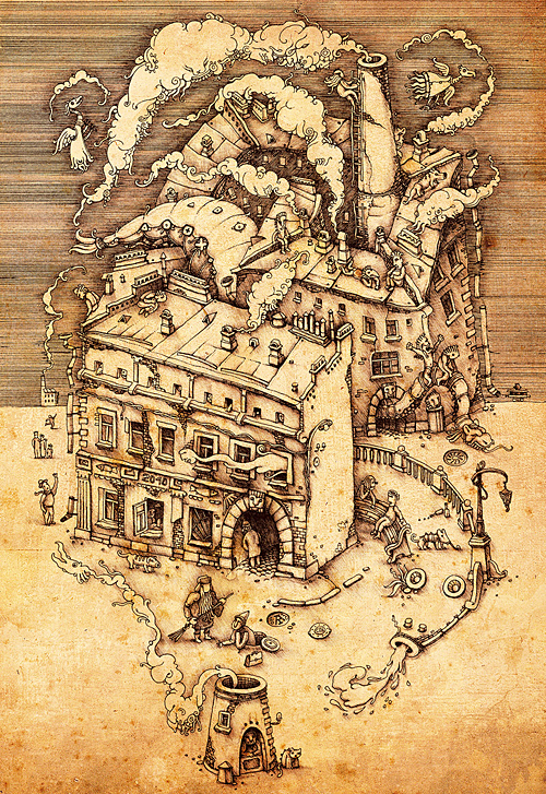 Пейзаж с дымами