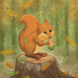Белочка и осень