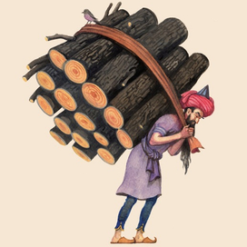 Иллюстрация к персидской сказке о птице Симург