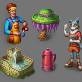 Game assets and characters