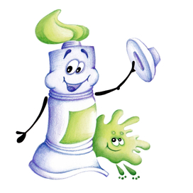 Тюбик по имени Зеленый и его спутница Клякса