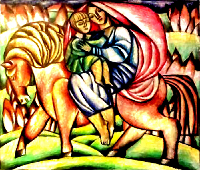 Эскиз "В пути", бумага, акварель, карандаш. 2017 г.