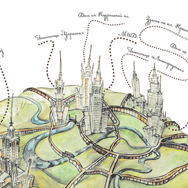 Сталинские высотки в Москве (карта)