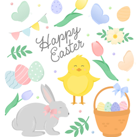 Пасхальный набор иллюстраций