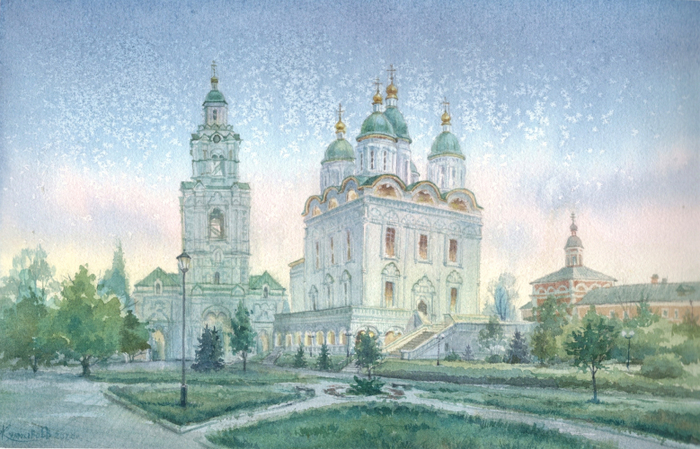 "Астраханский кремль. Вид на Успенский кафедральный собор" 