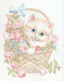 котенок в корзине