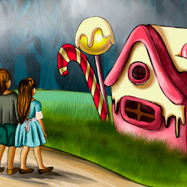 Серия иллюстраций к сказке "Гензель и Гретель"