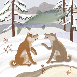 иллюстрация к сборнику "Умная сова" (мансийские сказки)