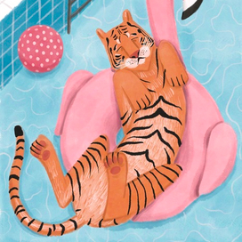 Тигр в бассейне