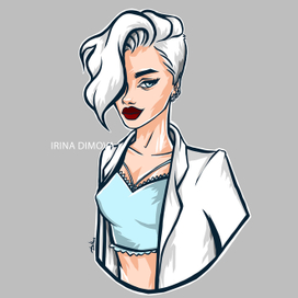 Девушка с белыми волосами