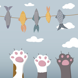 Коты и рыба