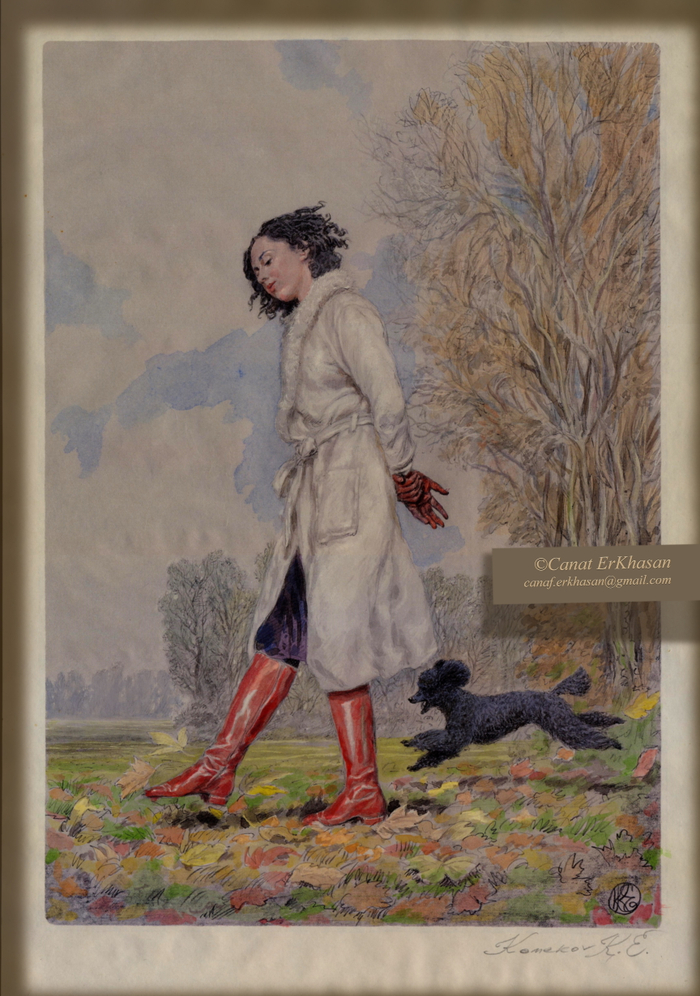 Портрет. Акварель. 19 х 28 см.