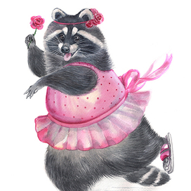 Енот - королева на льду