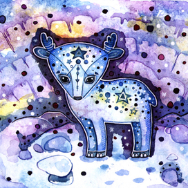 Олененок в снегах