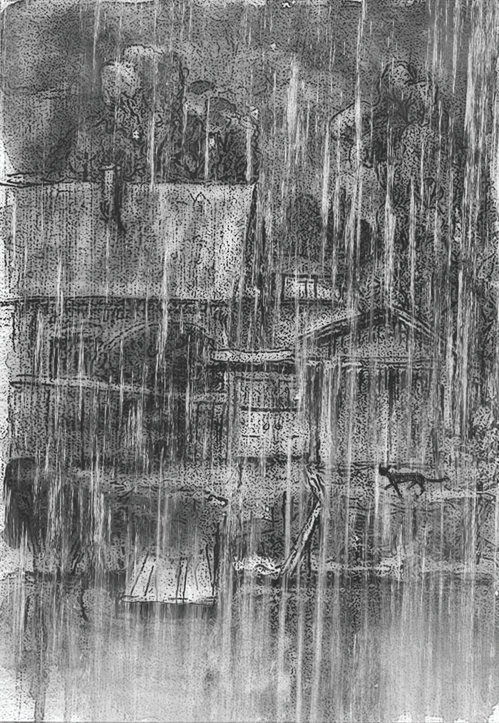 Чёрный дождь чёрный кот..