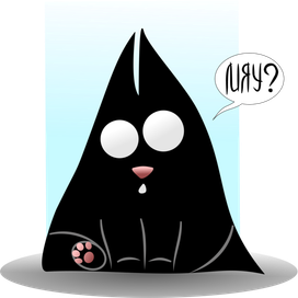черный треугольник в виде котенка