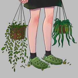 Девушка и растения