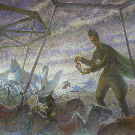 Эскиз к анимационному фильму "Вынужденная посадка"